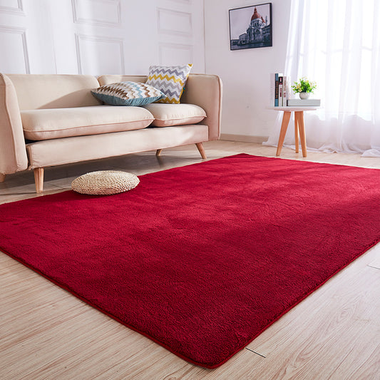 Plush Multicolor Modern Rug Synthetics Plain Indoor Rug Pet Friendly Non-Slip Backing Stain Resistant Carpet for Home Decor Burgundy Clearhalo 'Area Rug' 'Casual' 'Rugs' Rug' 2172128