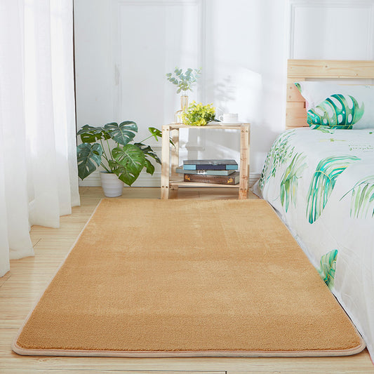 Casual Multicolor Nordic Rug Faux Wool Plain Rug Pet Friendly Anti-Slip Backing Machine Washable Carpet for Bedroom Khaki Clearhalo 'Area Rug' 'Casual' 'Rugs' Rug' 2172136