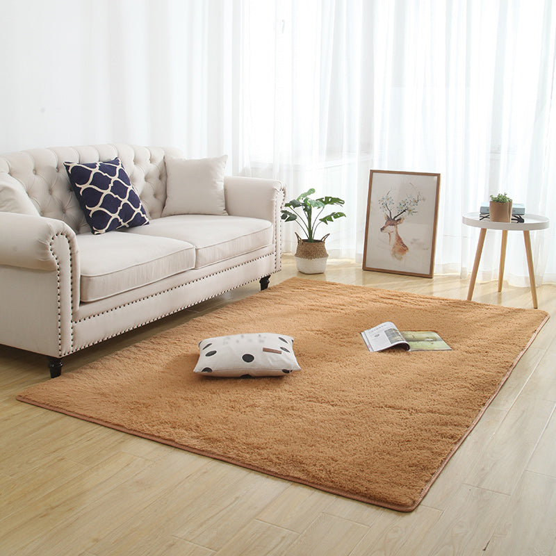 Scandinavian Solid Color Rug Multi Color Faux Wool Rug Stain Resistant Washable Non-Slip Rug for Bedroom Khaki Clearhalo 'Area Rug' 'Casual' 'Rugs' Rug' 2172171