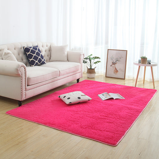 Scandinavian Solid Color Rug Multi Color Faux Wool Rug Stain Resistant Washable Non-Slip Rug for Bedroom Rose Red Clearhalo 'Area Rug' 'Casual' 'Rugs' Rug' 2172183