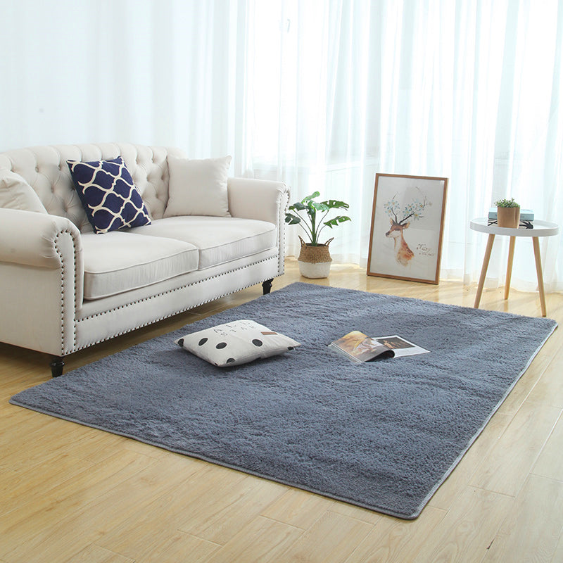 Scandinavian Solid Color Rug Multi Color Faux Wool Rug Stain Resistant Washable Non-Slip Rug for Bedroom Silver Gray Clearhalo 'Area Rug' 'Casual' 'Rugs' Rug' 2172184