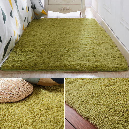 Nordic Girls Bedside Rug Multi Color Plain Rug Synthetic Wool Stain Resistant Non-Slip Machine Washable Rug Green Clearhalo 'Area Rug' 'Casual' 'Rugs' Rug' 2172205
