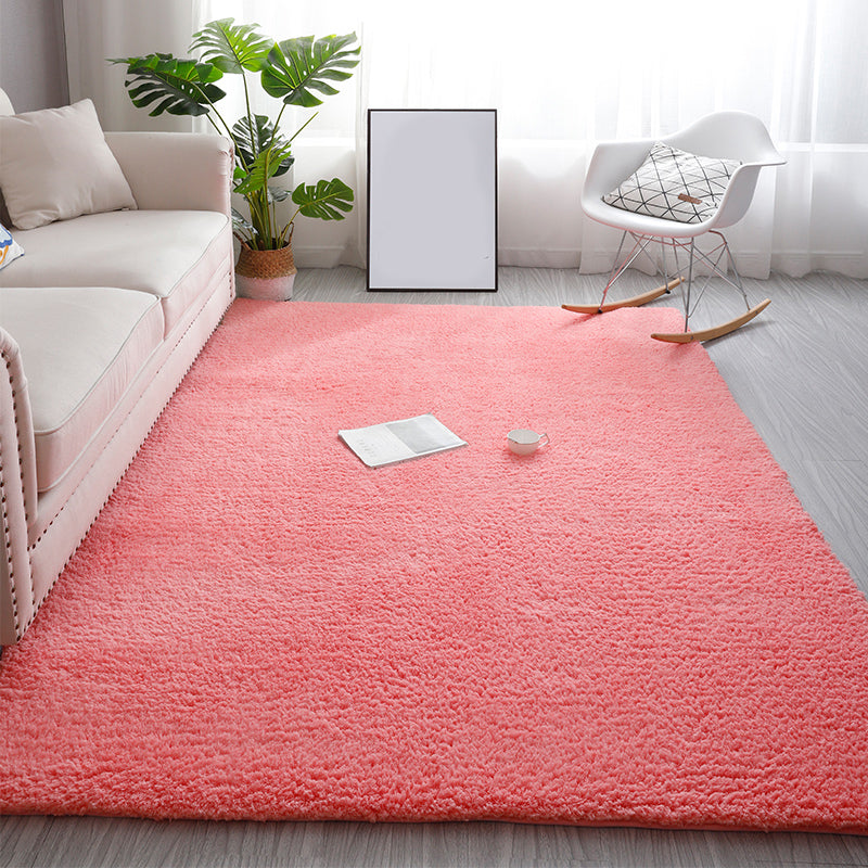 Soft Plain Rug Multi Colored Nordic Style Carpet Faux Wool Washable Pet Friendly Non-Slip Rug for Room Watermelon Red Clearhalo 'Area Rug' 'Casual' 'Rugs' Rug' 2172215