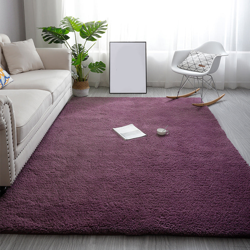 Soft Plain Rug Multi Colored Nordic Style Carpet Faux Wool Washable Pet Friendly Non-Slip Rug for Room Purple Clearhalo 'Area Rug' 'Casual' 'Rugs' Rug' 2172220