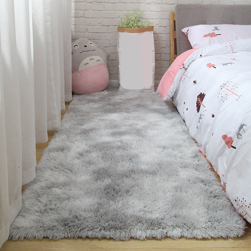 Nordic Plain Rug Multi-Color Faux Fleece Carpet Pet Friendly Anti-Slip Backing Stain Resistant Rug for Girls Bedroom Grey Clearhalo 'Area Rug' 'Casual' 'Rugs' Rug' 2172254