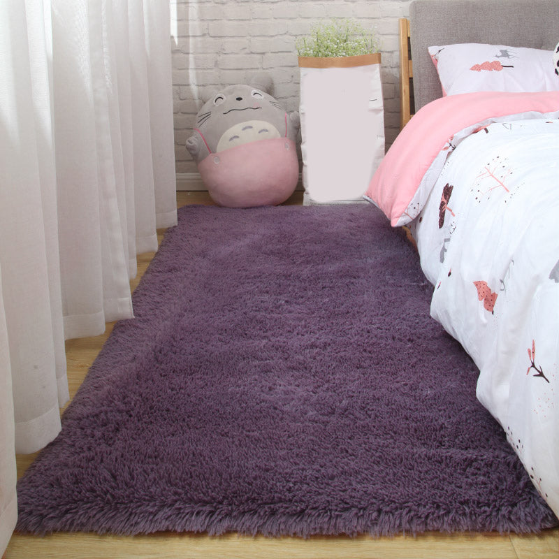 Nordic Plain Rug Multi-Color Faux Fleece Carpet Pet Friendly Anti-Slip Backing Stain Resistant Rug for Girls Bedroom Purple Clearhalo 'Area Rug' 'Casual' 'Rugs' Rug' 2172259