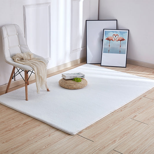Multi Color Plain Rug Plush Nordic Rug Washable Anti-Slip Backing Stain Resistant Area Carpet for Living Room White Clearhalo 'Area Rug' 'Casual' 'Rugs' Rug' 2172267