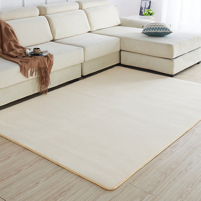 Multi-Color Sitting Room Rug Simplicity Plain Carpet Synthetics Pet Friendly Washable Anti-Slip Backing Rug Beige Clearhalo 'Area Rug' 'Casual' 'Rugs' Rug' 2172292