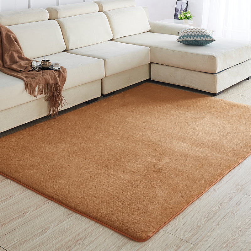 Multi-Color Sitting Room Rug Simplicity Plain Carpet Synthetics Pet Friendly Washable Anti-Slip Backing Rug Khaki Clearhalo 'Area Rug' 'Casual' 'Rugs' Rug' 2172300