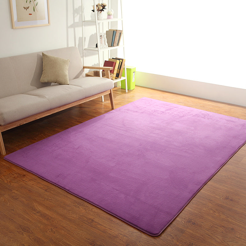 Classic Minimalist Indoor Rug Multi Colored Plain Carpet Pet Friendly Machine Washable Non-Slip Rug for Room Purple Clearhalo 'Area Rug' 'Casual' 'Rugs' Rug' 2172310