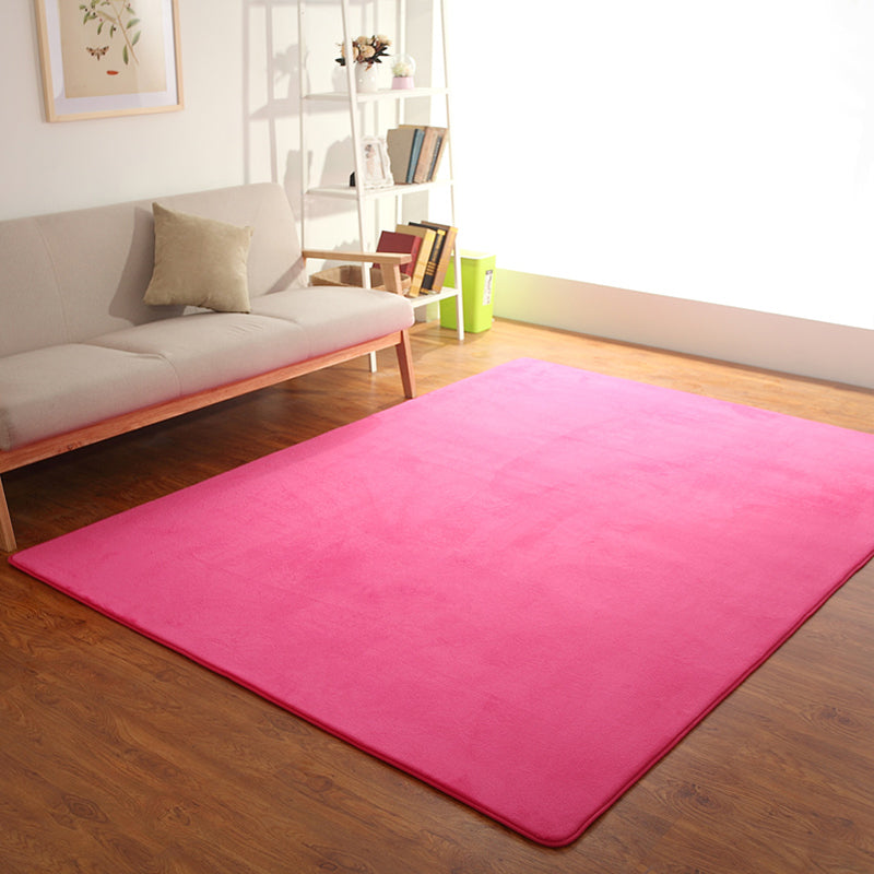 Classic Minimalist Indoor Rug Multi Colored Plain Carpet Pet Friendly Machine Washable Non-Slip Rug for Room Rose Red Clearhalo 'Area Rug' 'Casual' 'Rugs' Rug' 2172312