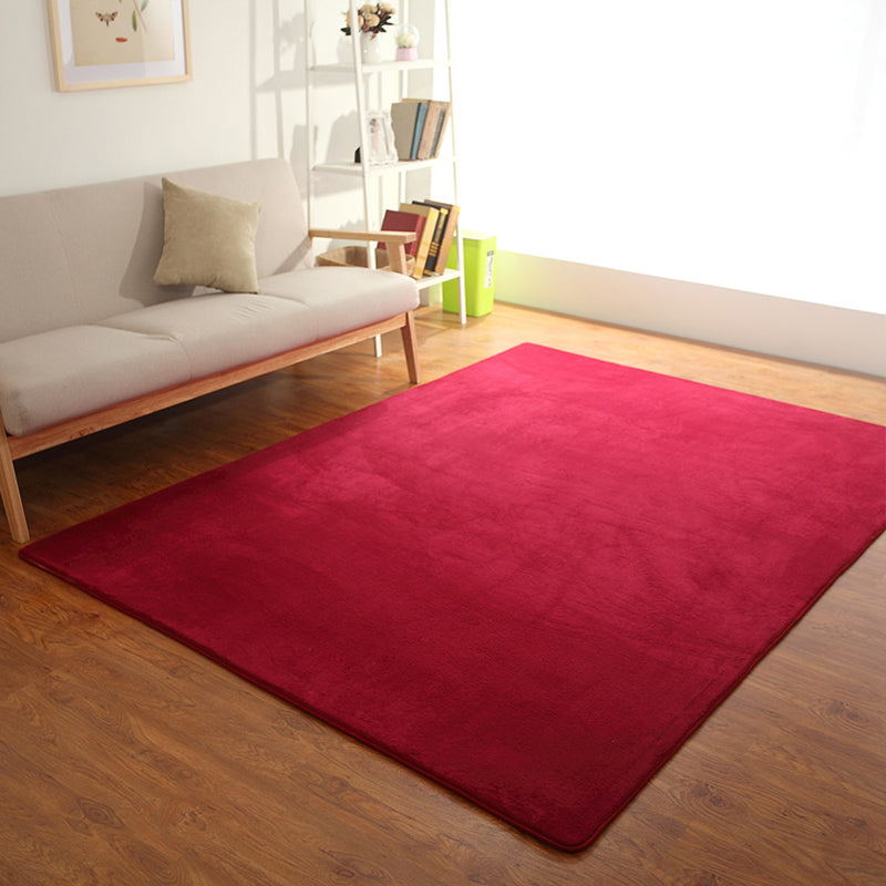 Classic Minimalist Indoor Rug Multi Colored Plain Carpet Pet Friendly Machine Washable Non-Slip Rug for Room Burgundy Clearhalo 'Area Rug' 'Casual' 'Rugs' Rug' 2172313