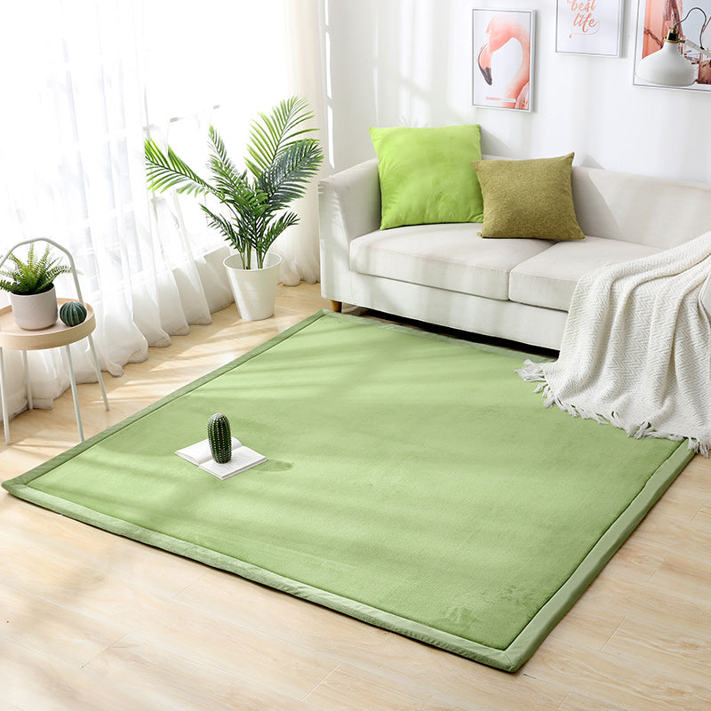 Comfort Multicolor Simple Rug Polypropylene Plain Area Rug Anti-Slip Backing Machine Washable Pet Friendly Carpet for Home Green Clearhalo 'Area Rug' 'Casual' 'Rugs' Rug' 2172319