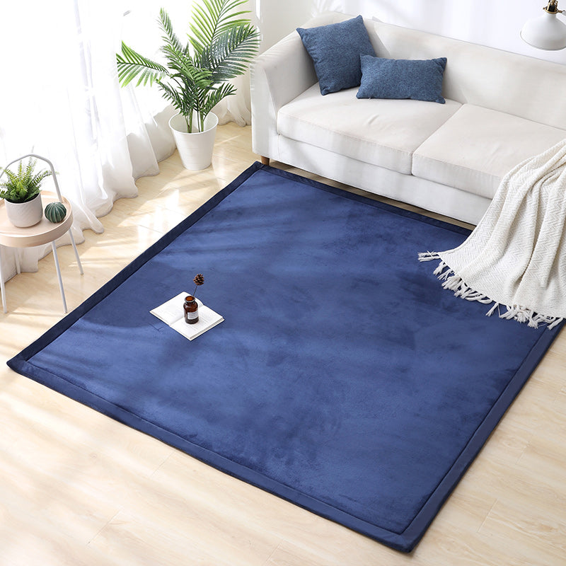 Comfort Multicolor Simple Rug Polypropylene Plain Area Rug Anti-Slip Backing Machine Washable Pet Friendly Carpet for Home Dark Blue Clearhalo 'Area Rug' 'Casual' 'Rugs' Rug' 2172322