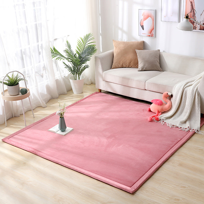 Comfort Multicolor Simple Rug Polypropylene Plain Area Rug Anti-Slip Backing Machine Washable Pet Friendly Carpet for Home Pink Clearhalo 'Area Rug' 'Casual' 'Rugs' Rug' 2172324