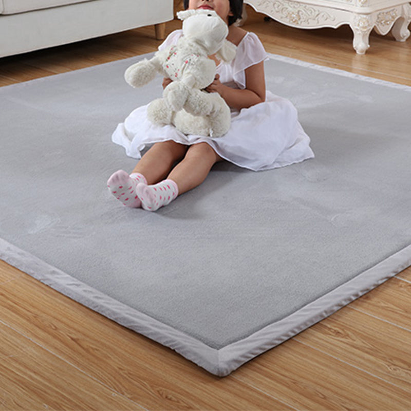 Cushiony Minimalist Rug Multi Color Plain Rug Machine Washable Pet Friendly Non-Slip Carpet for Baby Crawling Silver Gray Clearhalo 'Area Rug' 'Casual' 'Rugs' Rug' 2172328