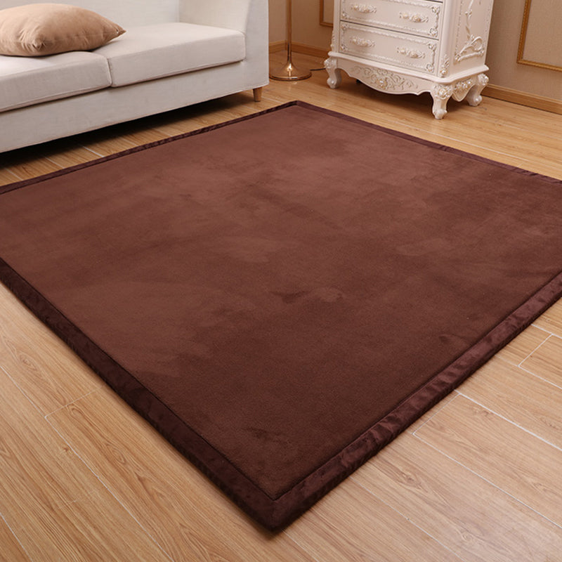 Cushiony Minimalist Rug Multi Color Plain Rug Machine Washable Pet Friendly Non-Slip Carpet for Baby Crawling Dark Coffee Clearhalo 'Area Rug' 'Casual' 'Rugs' Rug' 2172331