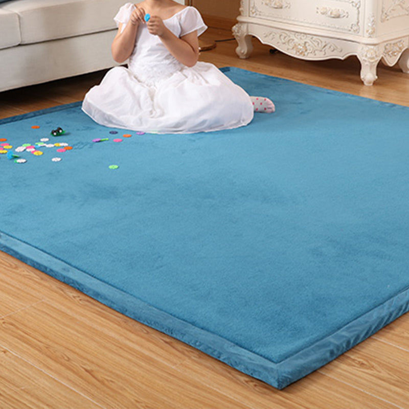 Cushiony Minimalist Rug Multi Color Plain Rug Machine Washable Pet Friendly Non-Slip Carpet for Baby Crawling Aqua Clearhalo 'Area Rug' 'Casual' 'Rugs' Rug' 2172334
