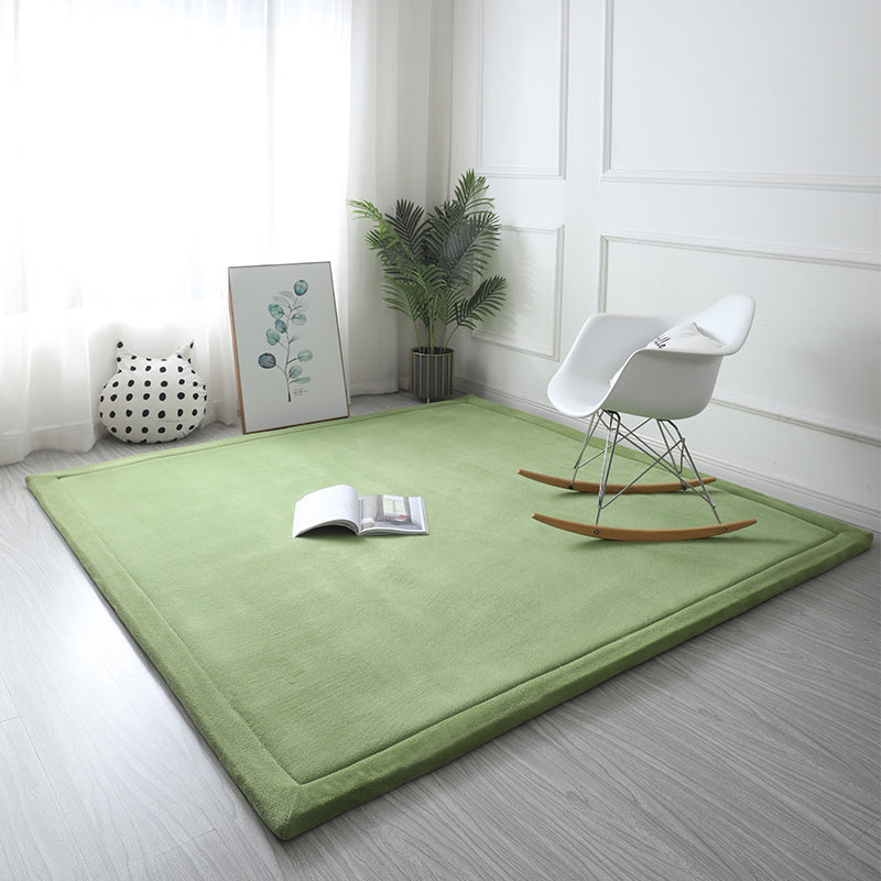 Contemporary Home Rug Multicolor Plain Carpet Polyester Non-Slip Backing Stain Resistant Machine Washable Rug with Border Green Clearhalo 'Area Rug' 'Casual' 'Rugs' Rug' 2172347