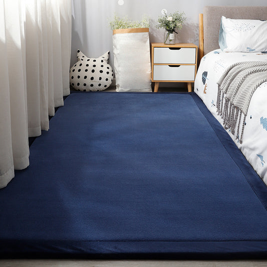 Minimal Plain Rug Multi-Color Synthetics Carpet Pet Friendly Machine Washable Non-Slip Backing Rug for Bedside Dark Blue Clearhalo 'Area Rug' 'Casual' 'Rugs' Rug' 2172352