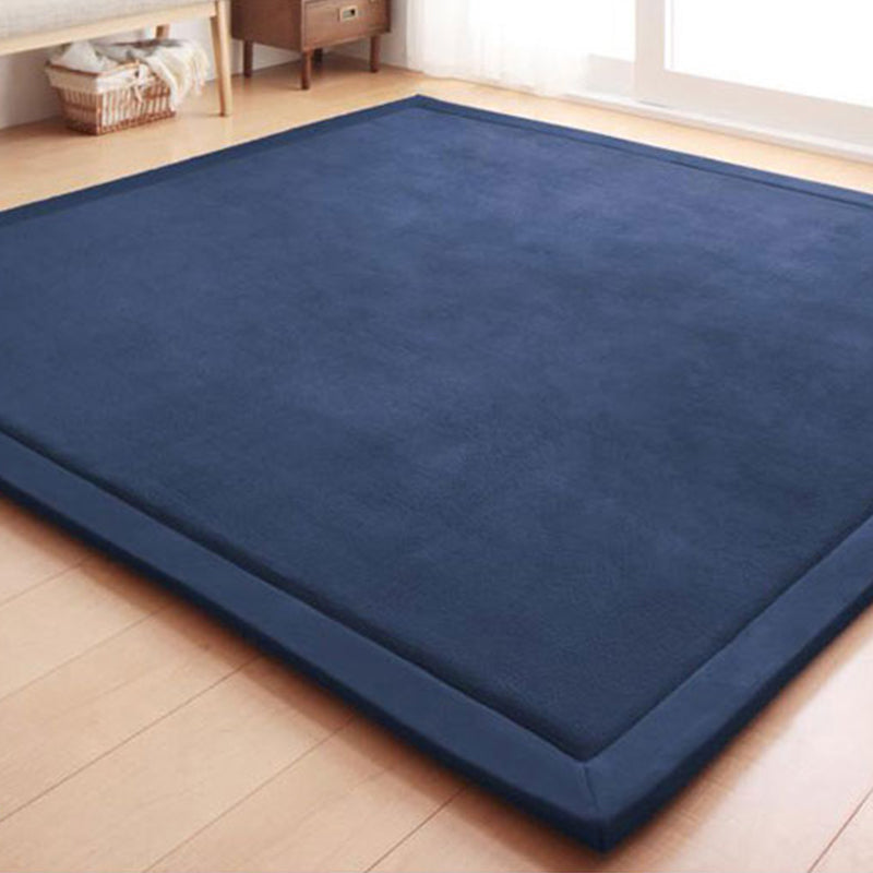 Upgraded Multi Colored Plain Rug Minimalism Rug Machine Washable Pet Friendly Anti-Slip Backing Carpet for Playroom Dark Blue Clearhalo 'Area Rug' 'Casual' 'Rugs' Rug' 2172370