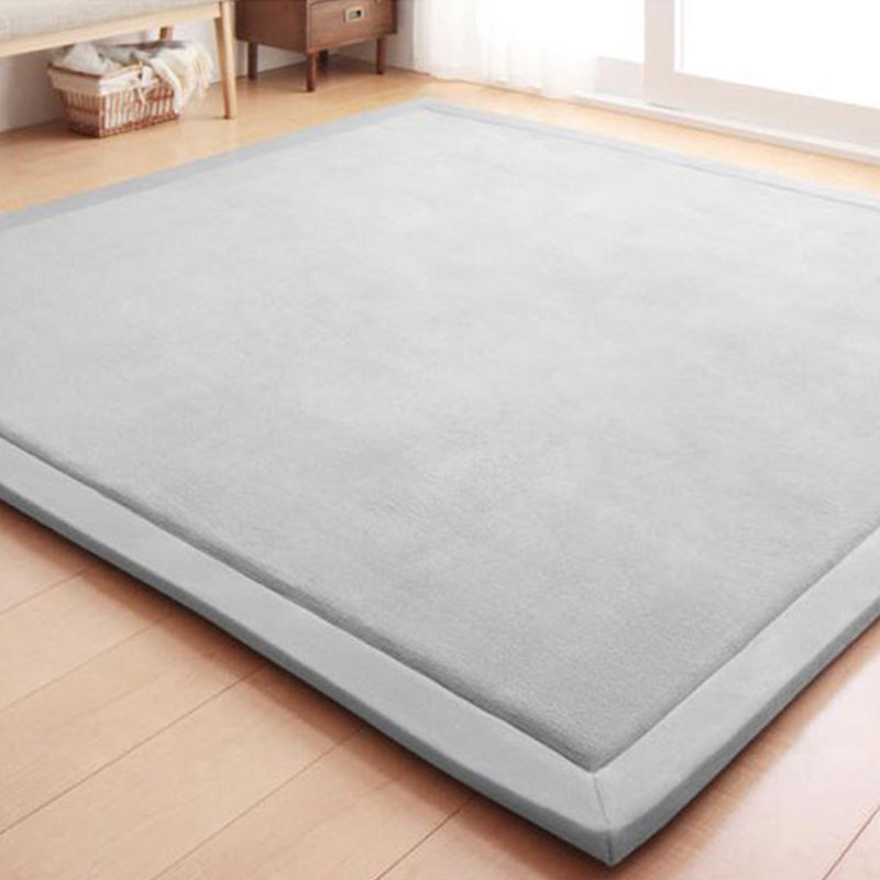 Upgraded Multi Colored Plain Rug Minimalism Rug Machine Washable Pet Friendly Anti-Slip Backing Carpet for Playroom Silver Gray Clearhalo 'Area Rug' 'Casual' 'Rugs' Rug' 2172371