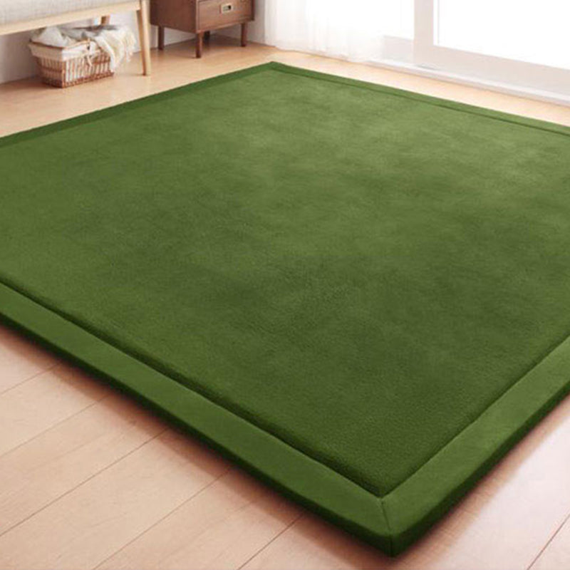 Upgraded Multi Colored Plain Rug Minimalism Rug Machine Washable Pet Friendly Anti-Slip Backing Carpet for Playroom Olive Green Clearhalo 'Area Rug' 'Casual' 'Rugs' Rug' 2172372