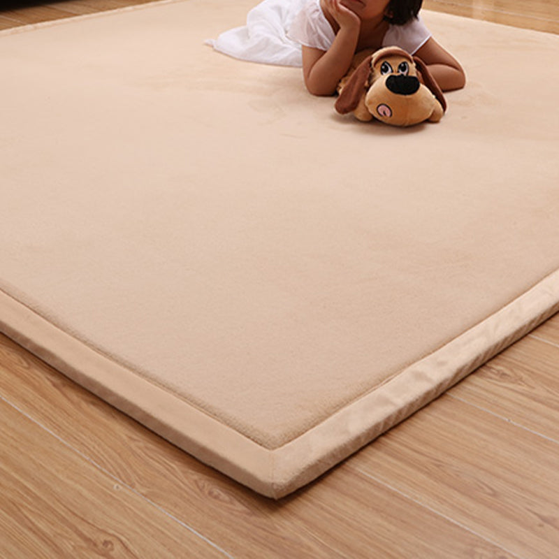 Simple Tatami Rug Multi Color Solid Color Carpet Faux Fur Pet Friendly Non-Slip Machine Washable Indoor Rug Brown Clearhalo 'Area Rug' 'Casual' 'Rugs' Rug' 2172387