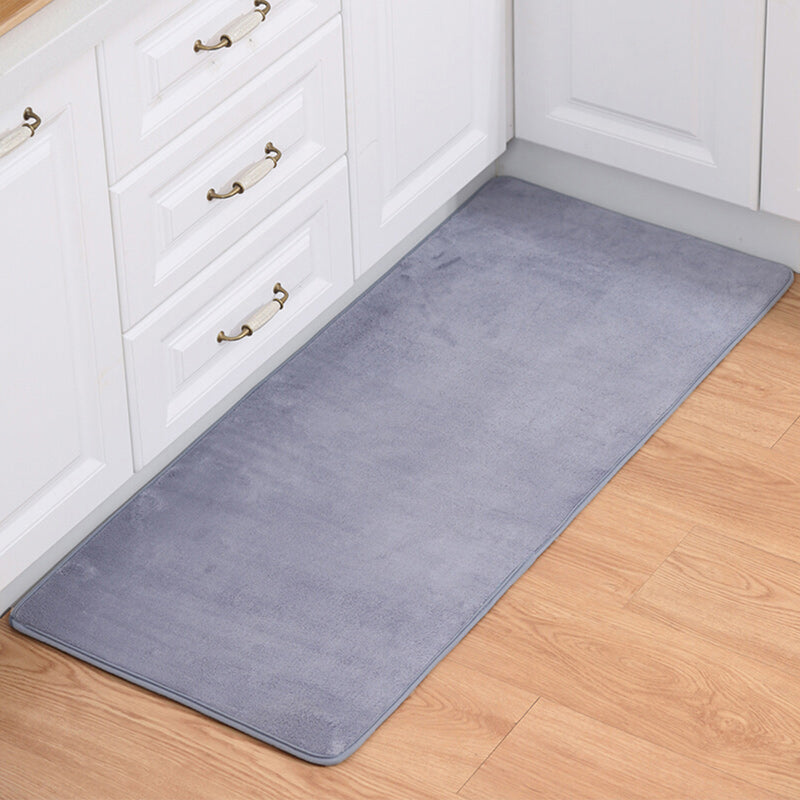 Multi-Colored Plain Runner Rug Polypropylene Minimalistic Carpet Anti-Slip Backing Washable Pet Friendly Area Rug for Kitchen Silver Gray 2' x 5'3" Clearhalo 'Area Rug' 'Casual' 'Rugs' Rug' 2172391