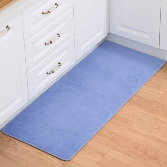 Multi-Colored Plain Runner Rug Polypropylene Minimalistic Carpet Anti-Slip Backing Washable Pet Friendly Area Rug for Kitchen Dark Blue 2' x 5'3" Clearhalo 'Area Rug' 'Casual' 'Rugs' Rug' 2172394
