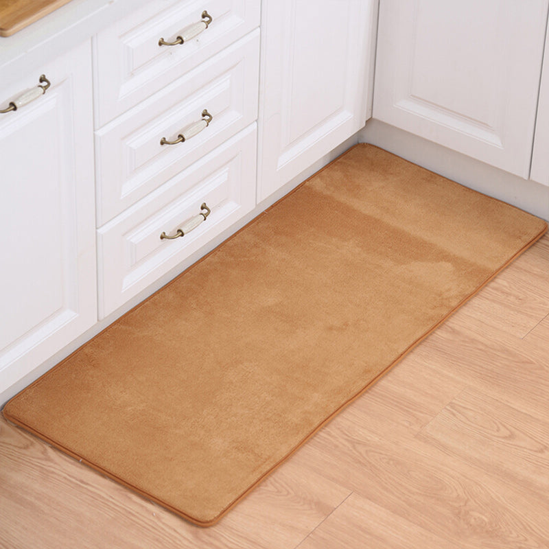 Multi-Colored Plain Runner Rug Polypropylene Minimalistic Carpet Anti-Slip Backing Washable Pet Friendly Area Rug for Kitchen Khaki 2' x 5'3" Clearhalo 'Area Rug' 'Casual' 'Rugs' Rug' 2172395