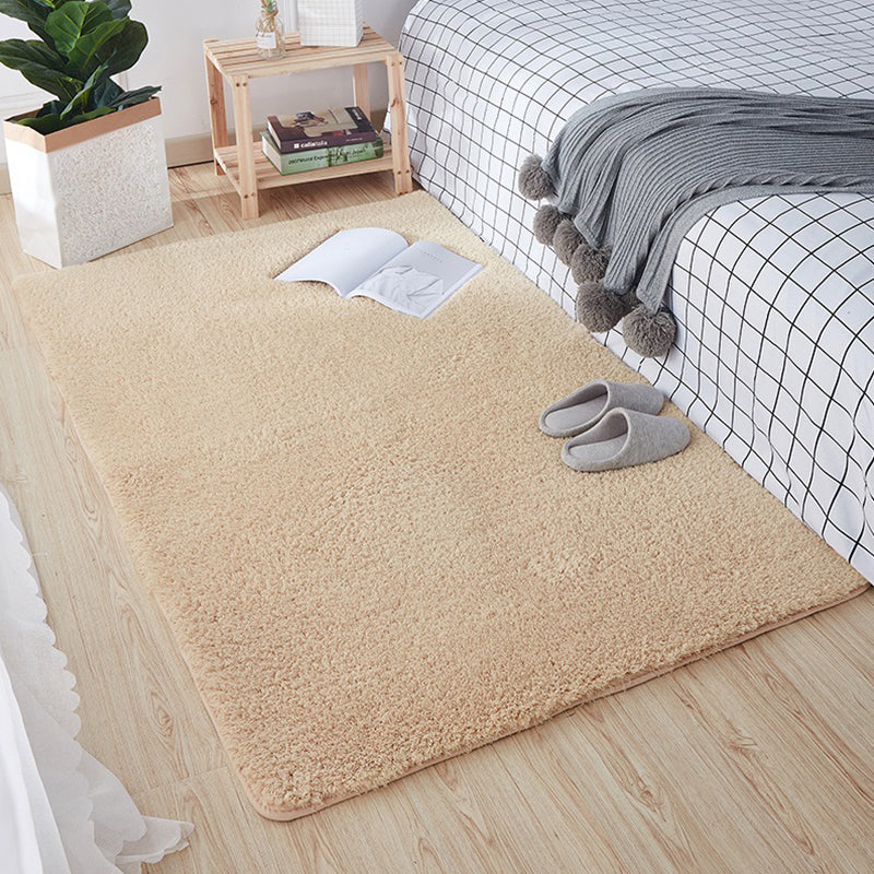 Comfortable Nordic Rug Multi Colored Plain Carpet Washable Pet Friendly Anti-Slip Backing Rug for Bedroom Light Camel Clearhalo 'Area Rug' 'Casual' 'Rugs' Rug' 2172403