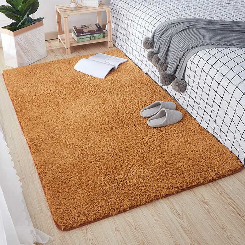 Comfortable Nordic Rug Multi Colored Plain Carpet Washable Pet Friendly Anti-Slip Backing Rug for Bedroom Khaki Clearhalo 'Area Rug' 'Casual' 'Rugs' Rug' 2172406