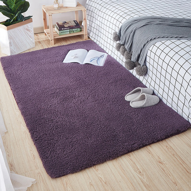 Comfortable Nordic Rug Multi Colored Plain Carpet Washable Pet Friendly Anti-Slip Backing Rug for Bedroom Purple Clearhalo 'Area Rug' 'Casual' 'Rugs' Rug' 2172410