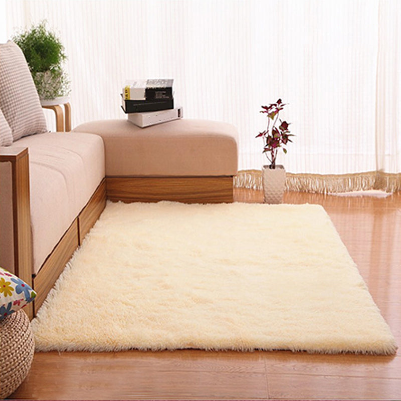Puffy Multicolor Plain Rug Synthetics Minimalist Carpet Pet Friendly Anti-Slip Washable Rug for Living Room Beige Clearhalo 'Area Rug' 'Casual' 'Rugs' Rug' 2172413
