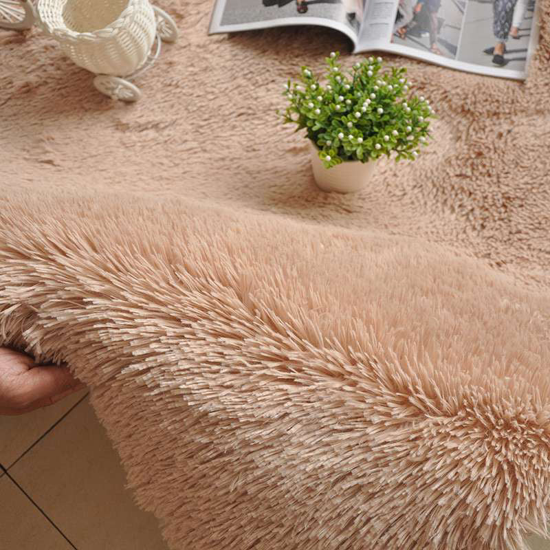 Puffy Multicolor Plain Rug Synthetics Minimalist Carpet Pet Friendly Anti-Slip Washable Rug for Living Room Light Camel Clearhalo 'Area Rug' 'Casual' 'Rugs' Rug' 2172414