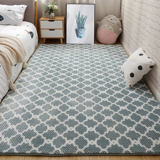 Modern Bedside Area Rug Multi-Color Quatrefoil Print Rug Polyester Non-Slip Backing Washable Pet Friendly Area Carpet Blue Clearhalo 'Area Rug' 'Casual' 'Rugs' Rug' 2172430