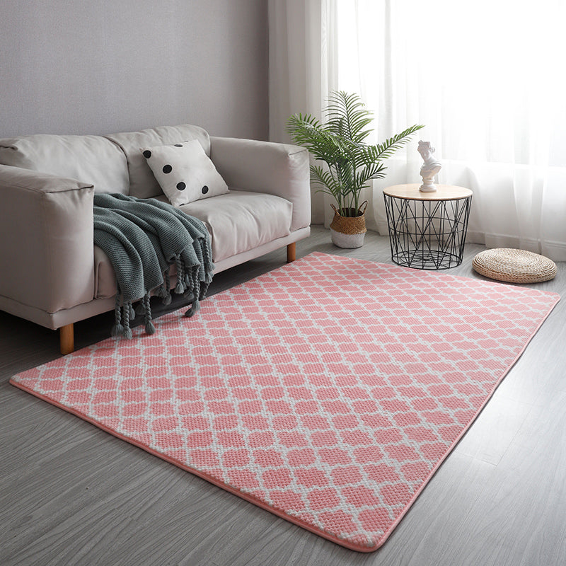 Modern Bedside Area Rug Multi-Color Quatrefoil Print Rug Polyester Non-Slip Backing Washable Pet Friendly Area Carpet Clearhalo 'Area Rug' 'Casual' 'Rugs' Rug' 2172432