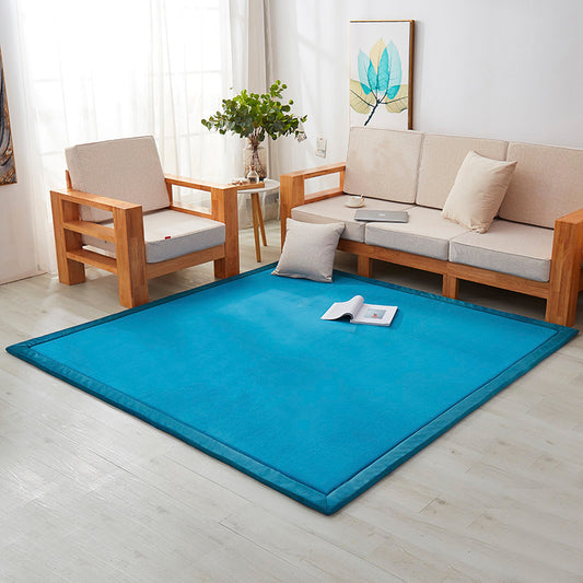 Multi Colored Living Room Rug Minimalist Plain Rug Polypropylene Non-Slip Pet-Friendly Carpet with Border Aqua Clearhalo 'Area Rug' 'Casual' 'Rugs' Rug' 2172440