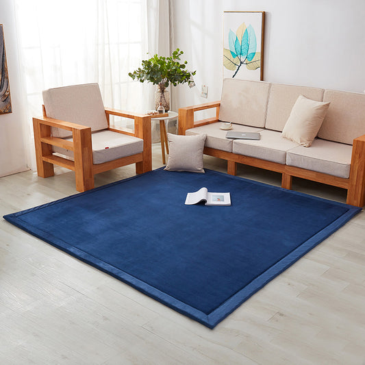 Multi Colored Living Room Rug Minimalist Plain Rug Polypropylene Non-Slip Pet-Friendly Carpet with Border Dark Blue Clearhalo 'Area Rug' 'Casual' 'Rugs' Rug' 2172445