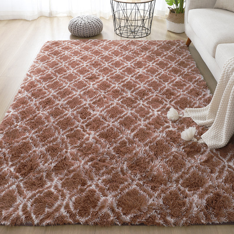 Simple Trellis Rug Multi Color Modern Rug Synthetics Non-Slip Backing Easy Care Carpet for Living Room Brown Clearhalo 'Area Rug' 'Casual' 'Rugs' Rug' 2172448