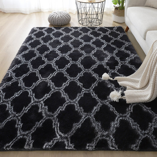 Simple Trellis Rug Multi Color Modern Rug Synthetics Non-Slip Backing Easy Care Carpet for Living Room Black Clearhalo 'Area Rug' 'Casual' 'Rugs' Rug' 2172452