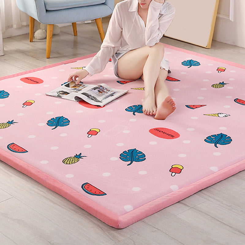 Cartoon Patterned Rug Multicolor Polyester Area Carpet Anti-Slip Machine Wash Rug for Kids Room Pink Clearhalo 'Area Rug' 'Casual' 'Rugs' Rug' 2172456