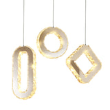 Geometric Multi Light Pendant Modern Style K9 Crystal Dining Room LED Hanging Lighting in Stainless-Steel Clearhalo 'Ceiling Lights' 'Modern Pendants' 'Modern' 'Pendant Lights' 'Pendants' Lighting' 2172473