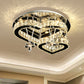 K9 Crystal Heart LED Semi Flush Mount Modern Stainless-Steel Flushmount Ceiling Light Clearhalo 'Ceiling Lights' 'Close To Ceiling Lights' 'Close to ceiling' 'Semi-flushmount' Lighting' 2172597