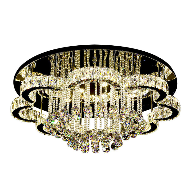 Geometrical Crystal Flush Mount Light Artistic Stainless-Steel LED Semi Flush Ceiling Light with Drip Decor Clearhalo 'Ceiling Lights' 'Close To Ceiling Lights' 'Close to ceiling' 'Semi-flushmount' Lighting' 2172610