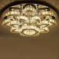 Crystal-Encrusted Round LED Ceiling Light Modern Style Stainless-Steel Semi Flush Light Fixture Stainless-Steel C Clearhalo 'Ceiling Lights' 'Close To Ceiling Lights' 'Close to ceiling' 'Semi-flushmount' Lighting' 2172622