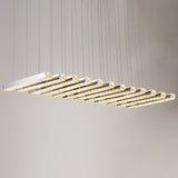 Rectangular Chandelier Pendant Light Minimalist Crystal Dining Room LED Hanging Light in Stainless-Steel 12 Stainless-Steel Clearhalo 'Ceiling Lights' 'Chandeliers' 'Modern Chandeliers' 'Modern' Lighting' 2172639