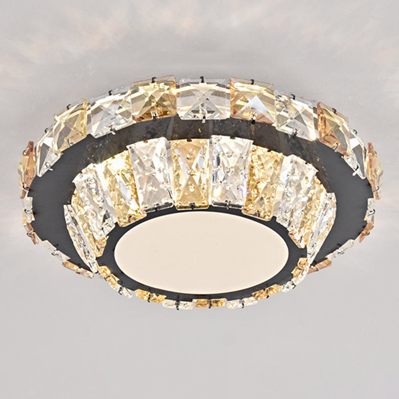 Contemporary Circular Flush Ceiling Light Crystal Corridor LED Flush Mount Lighting in Stainless-Steel Stainless-Steel Third Gear F Clearhalo 'Ceiling Lights' 'Close To Ceiling Lights' 'Close to ceiling' 'Flush mount' Lighting' 2172735