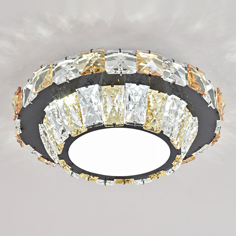Contemporary Circular Flush Ceiling Light Crystal Corridor LED Flush Mount Lighting in Stainless-Steel Stainless-Steel White F Clearhalo 'Ceiling Lights' 'Close To Ceiling Lights' 'Close to ceiling' 'Flush mount' Lighting' 2172736